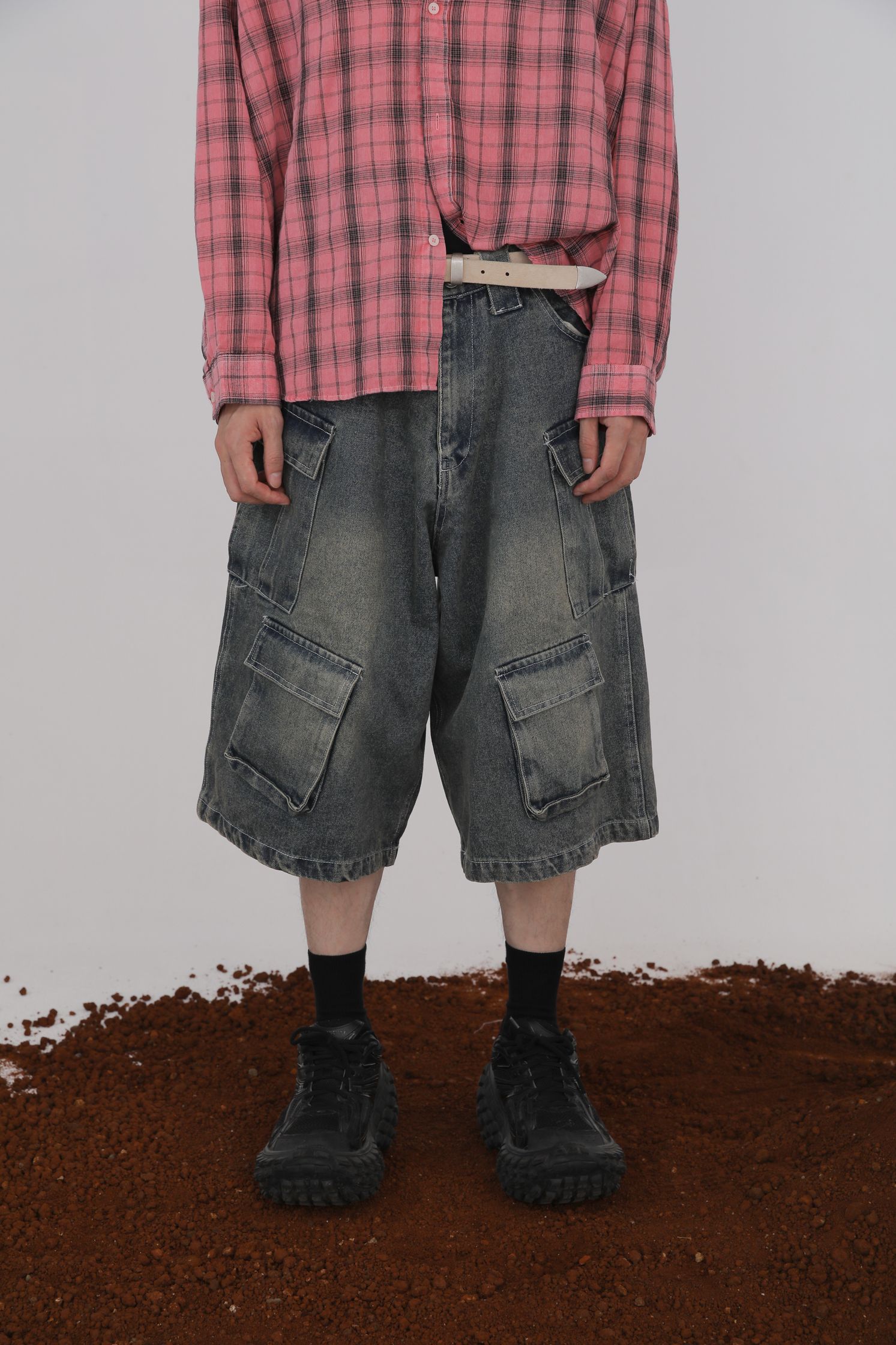 Utility Bermuda Denim Shorts #短褲