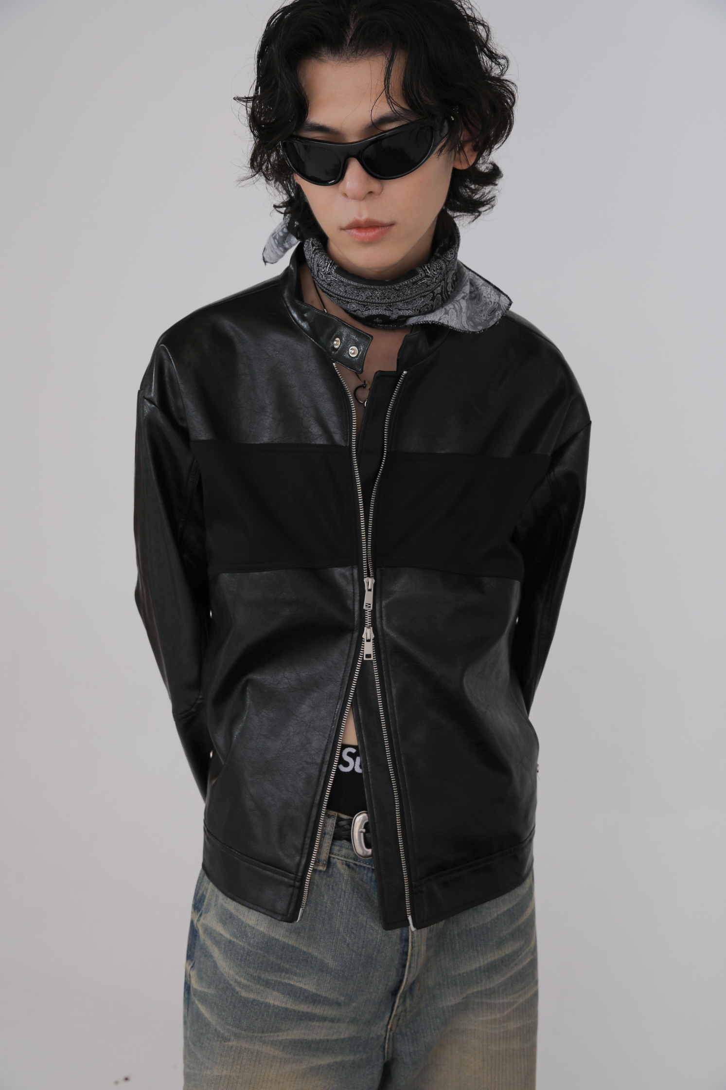 Velour Leather Jacket #外套