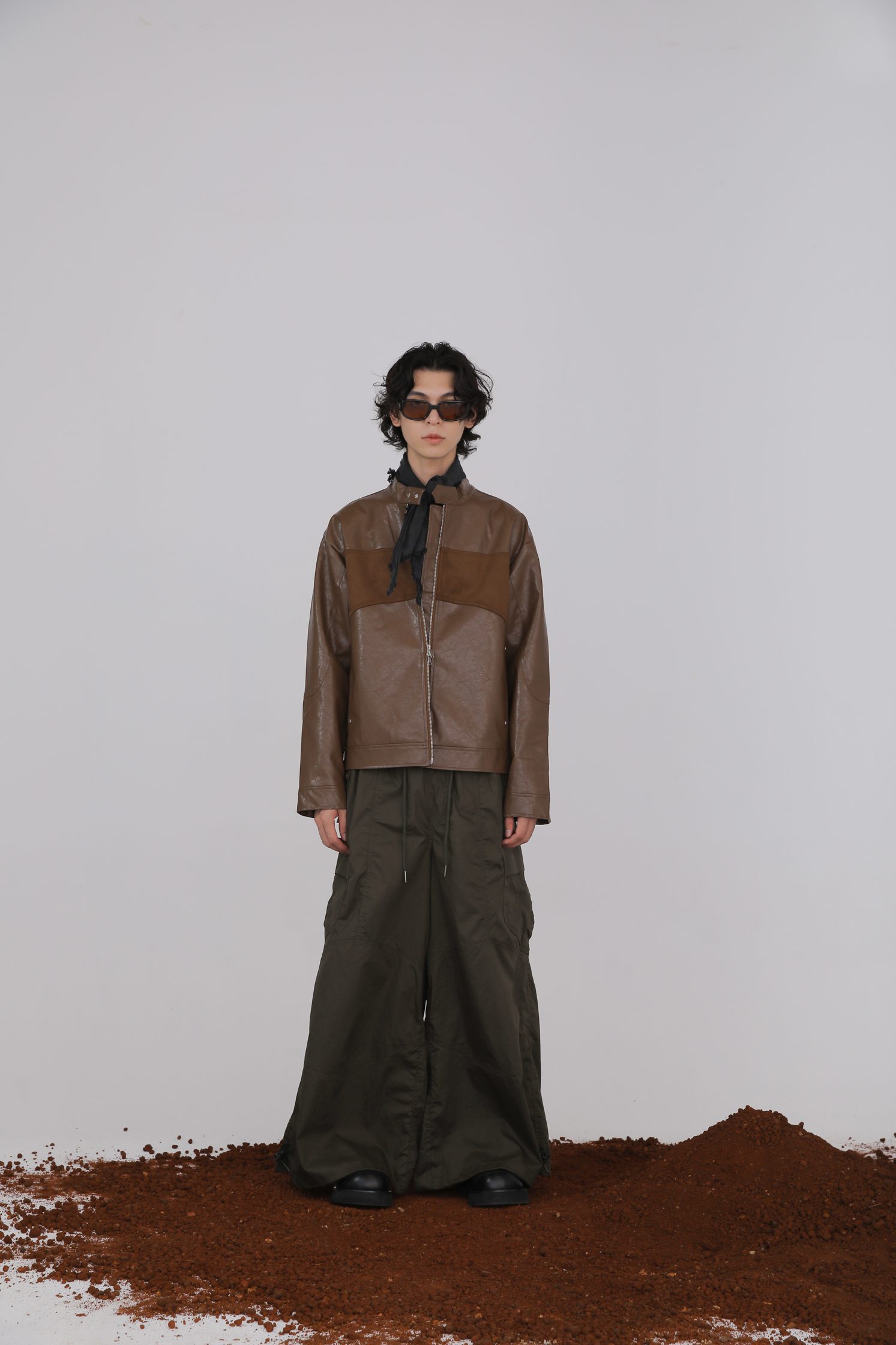 Velour Leather Jacket #外套