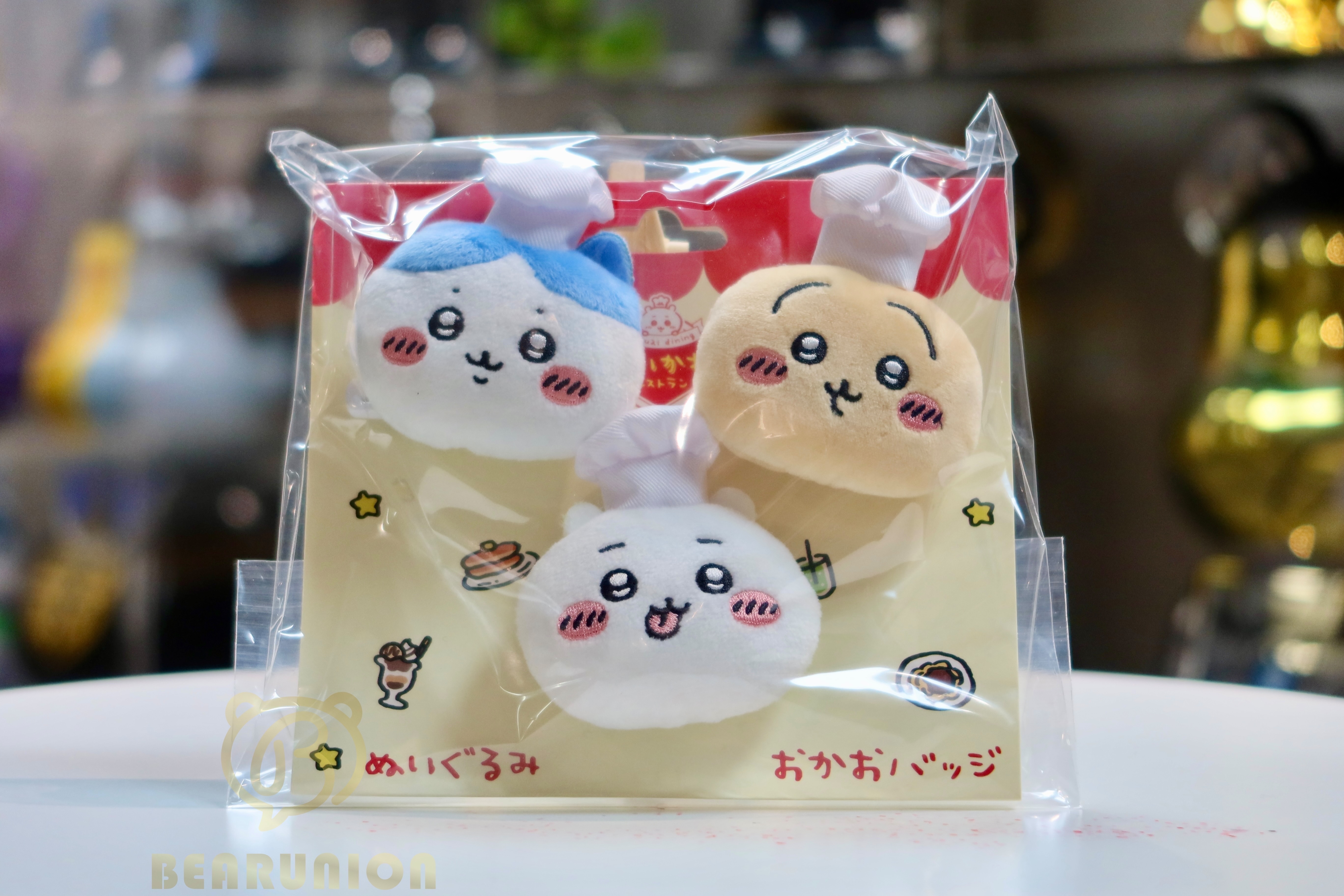 🥇現貨🥇Chiikawa 餐廳主廚毛絨玩具 Okao 徽章 3 件套