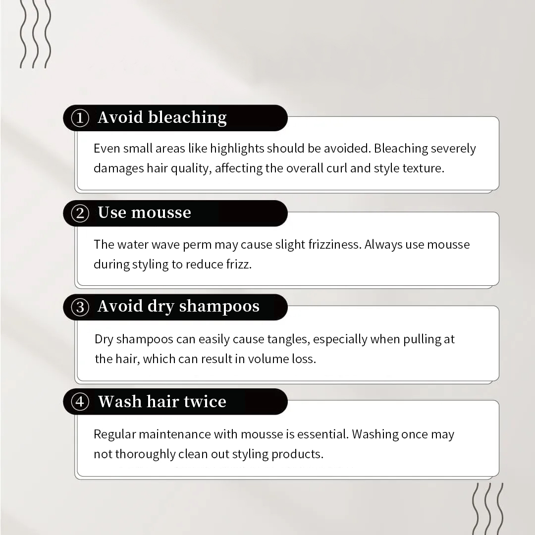 Water Wave Perm Care and Precautions: