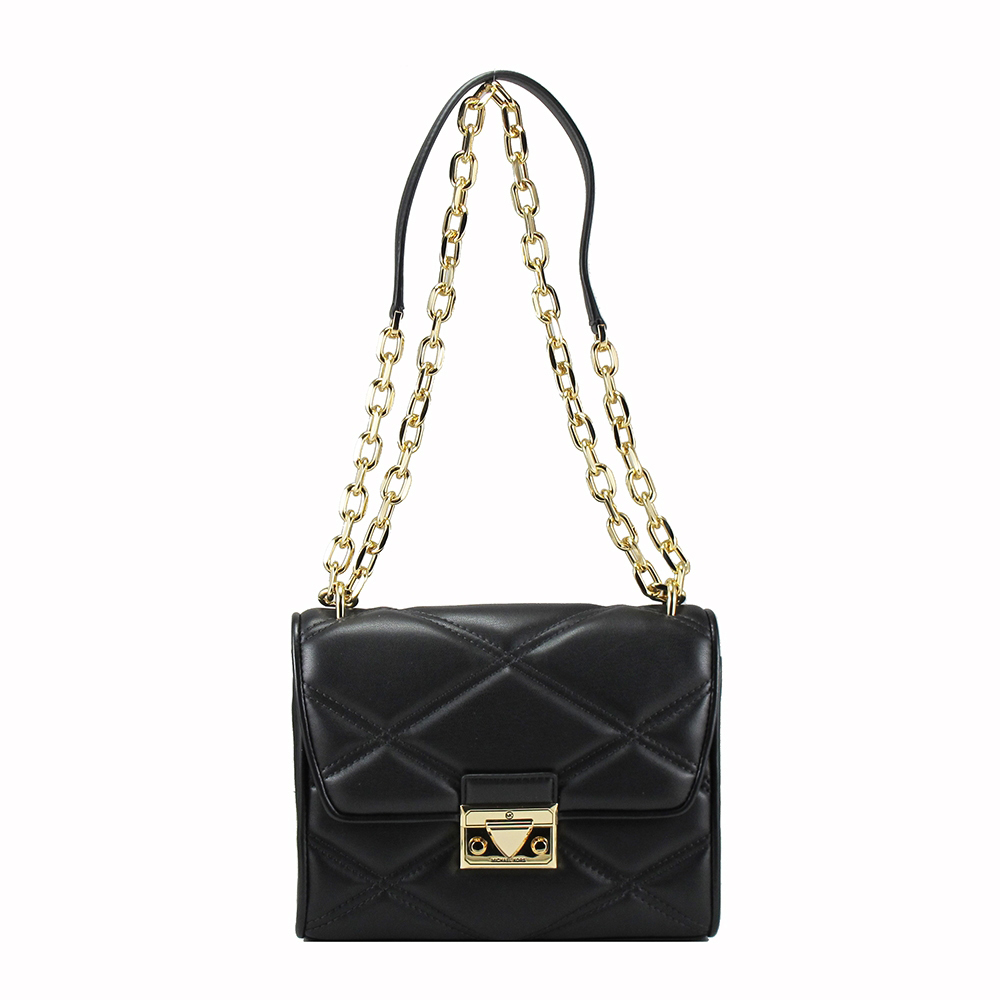 【Michael Kors】MLK-C044-1 菱格紋 金屬鍊帶 美型 羊皮 質感皮革 斜背包/晚宴包