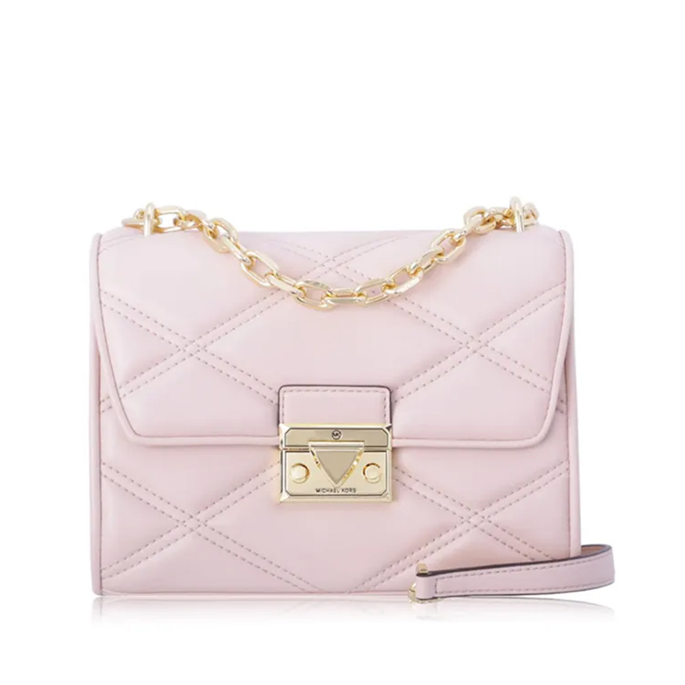 【Michael Kors】MLK-C044-1 菱格紋 金屬鍊帶 美型 羊皮 質感皮革 斜背包/晚宴包