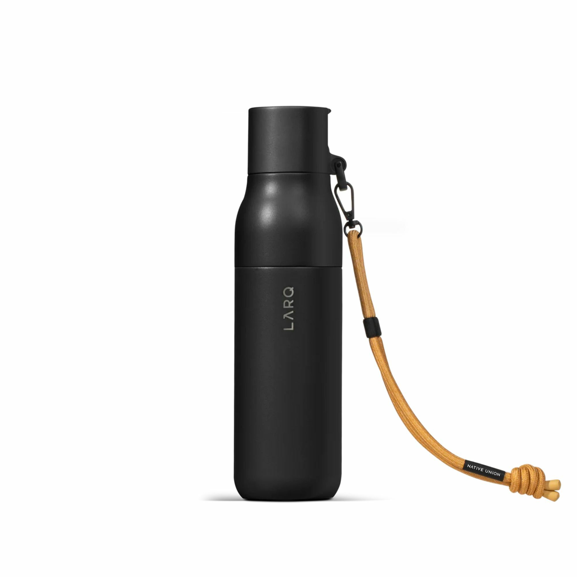 LARQ x NU - 編織掛繩翻蓋式不鏽鋼保溫瓶 - 霧黑
