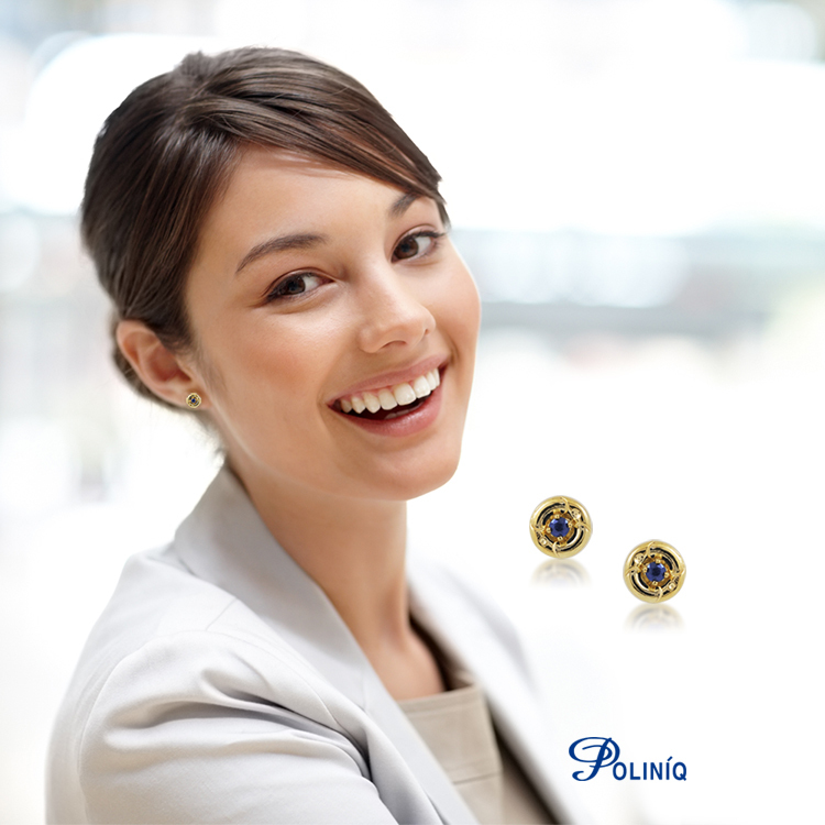 歐洲進口14K金天然小寶石 針式耳環 (特價1,088元)-AZKNE0012