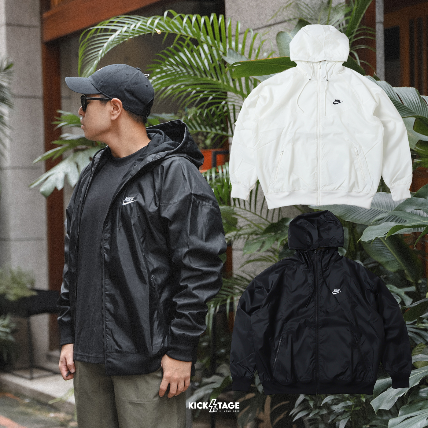 [特價售出無退換] 男款 NIKE SPORTSWEAR WINDRUNNER 黑色 白色 刺繡小LOGO 連帽 輕量 防風 風衣外套【DA0002】NKTF 25SALE