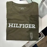 [S] TOMMY HILFIGER EMBROIDERED HILFIGER LOGO T-SHIRT,OLIVE GREEN, 76J5186-701 (STH862)