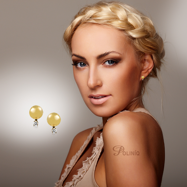 歐洲進口14K金鑲嵌晶鑽 針式耳環 (特價1,088元)-APKNE0005