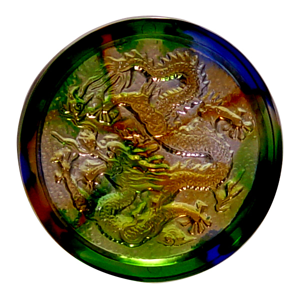 鹿港窯琉璃擺飾 - 龍舞乾坤 | 彩色水晶玻璃藝術品 (含鉛24%) | 中國祥瑞象徵 | 精美家居裝飾