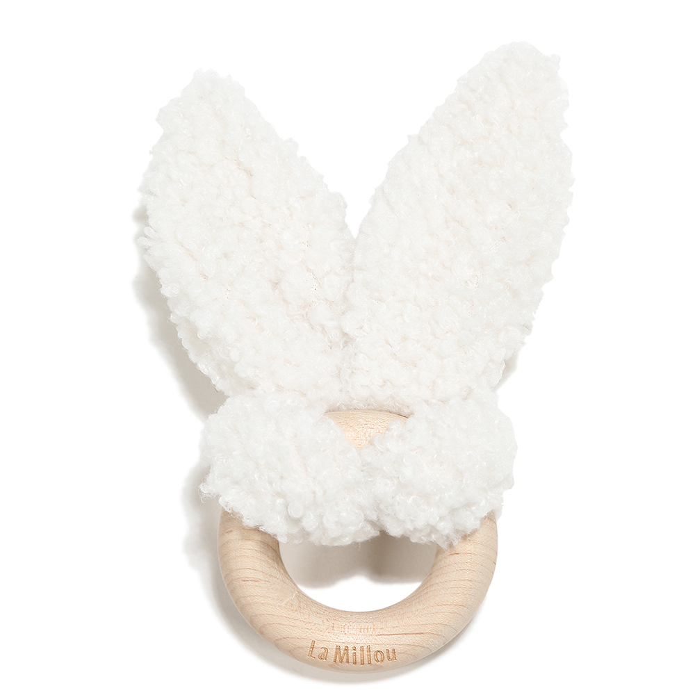 La Millou波蘭 Teddy 泰迪毛絨 ‧ 木環固齒器｜奶油白