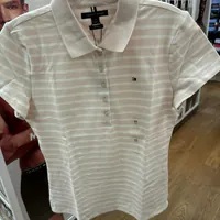 [S] TOMMY HILFIGER SLIM FIT STRIPE STRETCH COTTON POLO,WHITE, 76J4863-100 (STH867)
