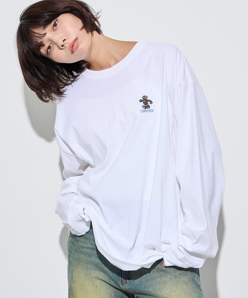 CONVERSE 長袖T恤 刺繡 圓領