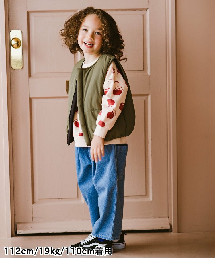 日本 p.premier 二面穿．素色夾層背心 (軍綠X黑，110) P403014