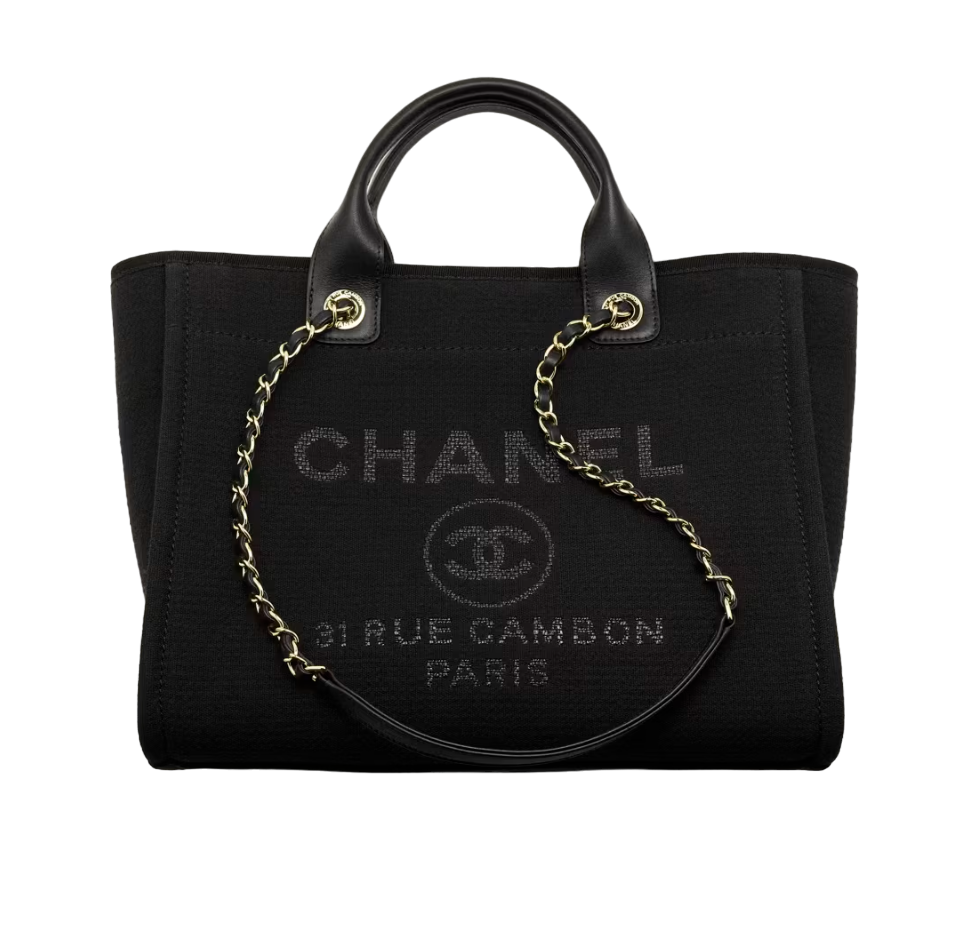 CHANEL 購物袋 混合纖維和小牛皮