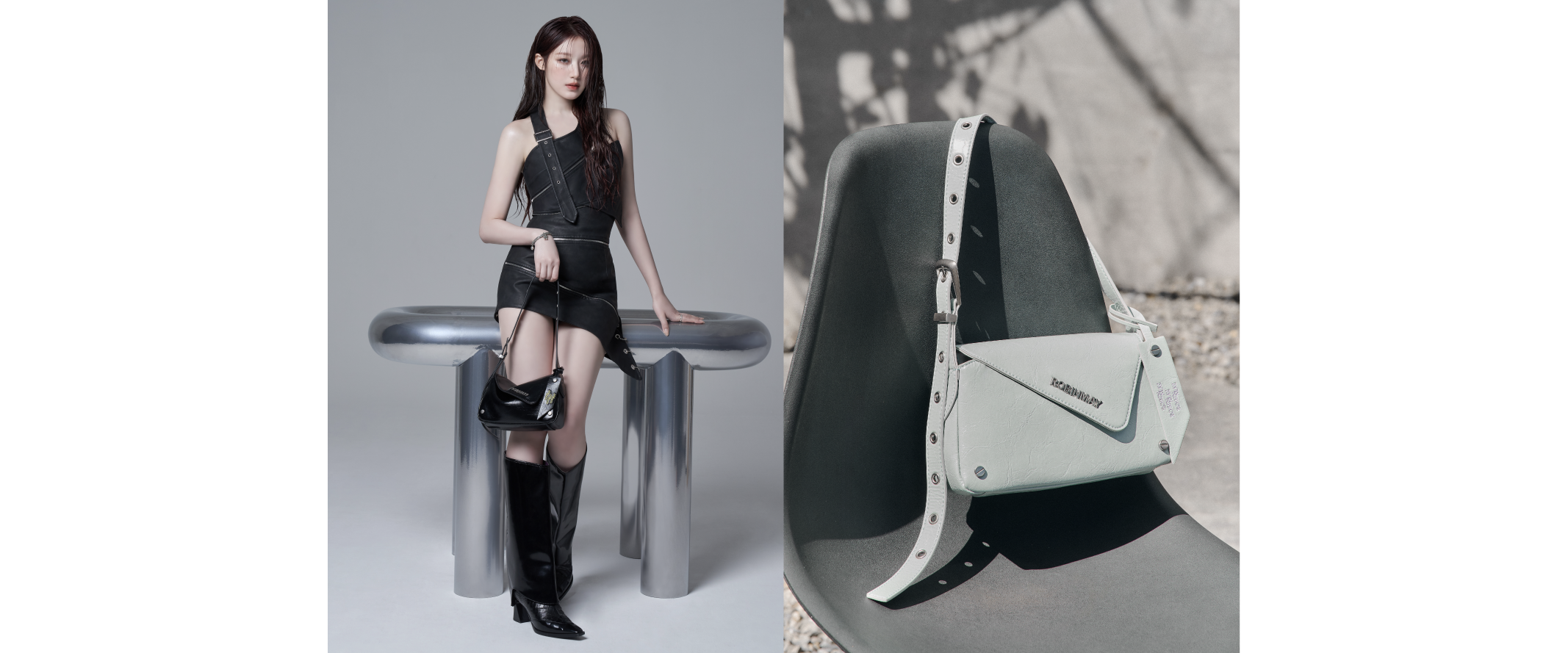 (G)I-DLE舒華手提黑色My Fate肩背包，以及霧藍My Fate肩背包商照