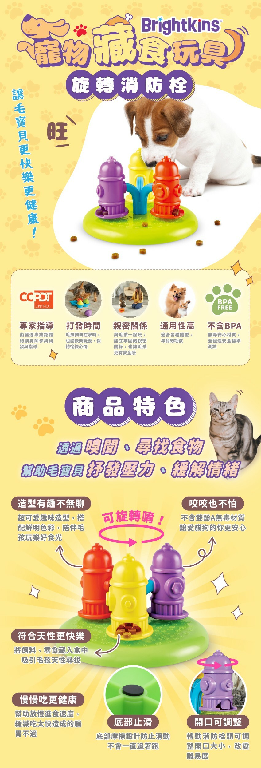 商品特色:透過嗅聞、尋找食物,幫助毛寶貝抒發壓力、緩解情緒。造型有趣不無聊,咬咬也不怕,符合天性更快樂,慢慢吃更健康,底部止滑,開口可調整。