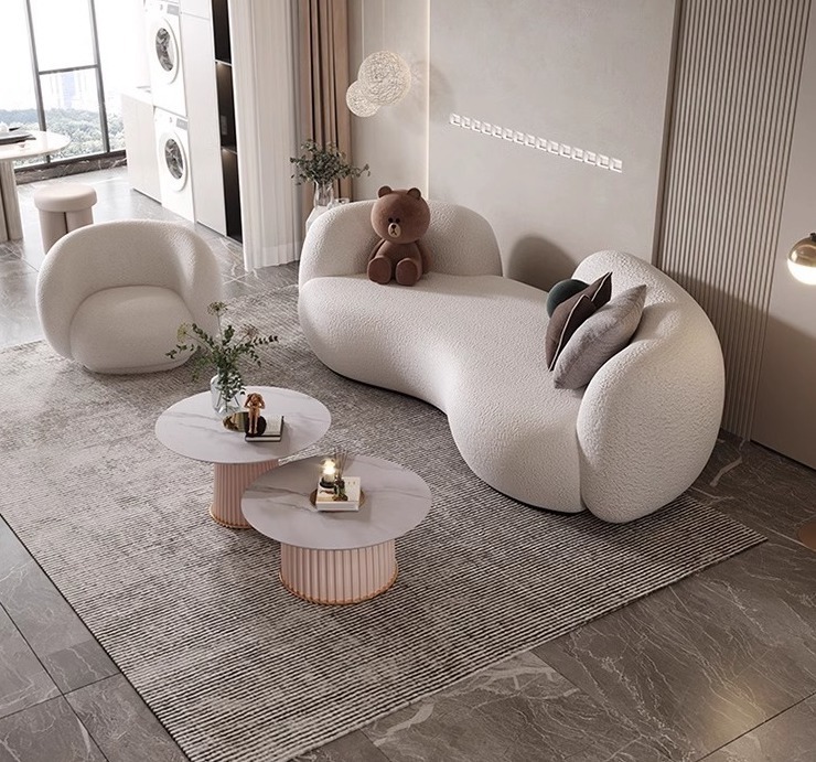 羊羔絨弧形沙發