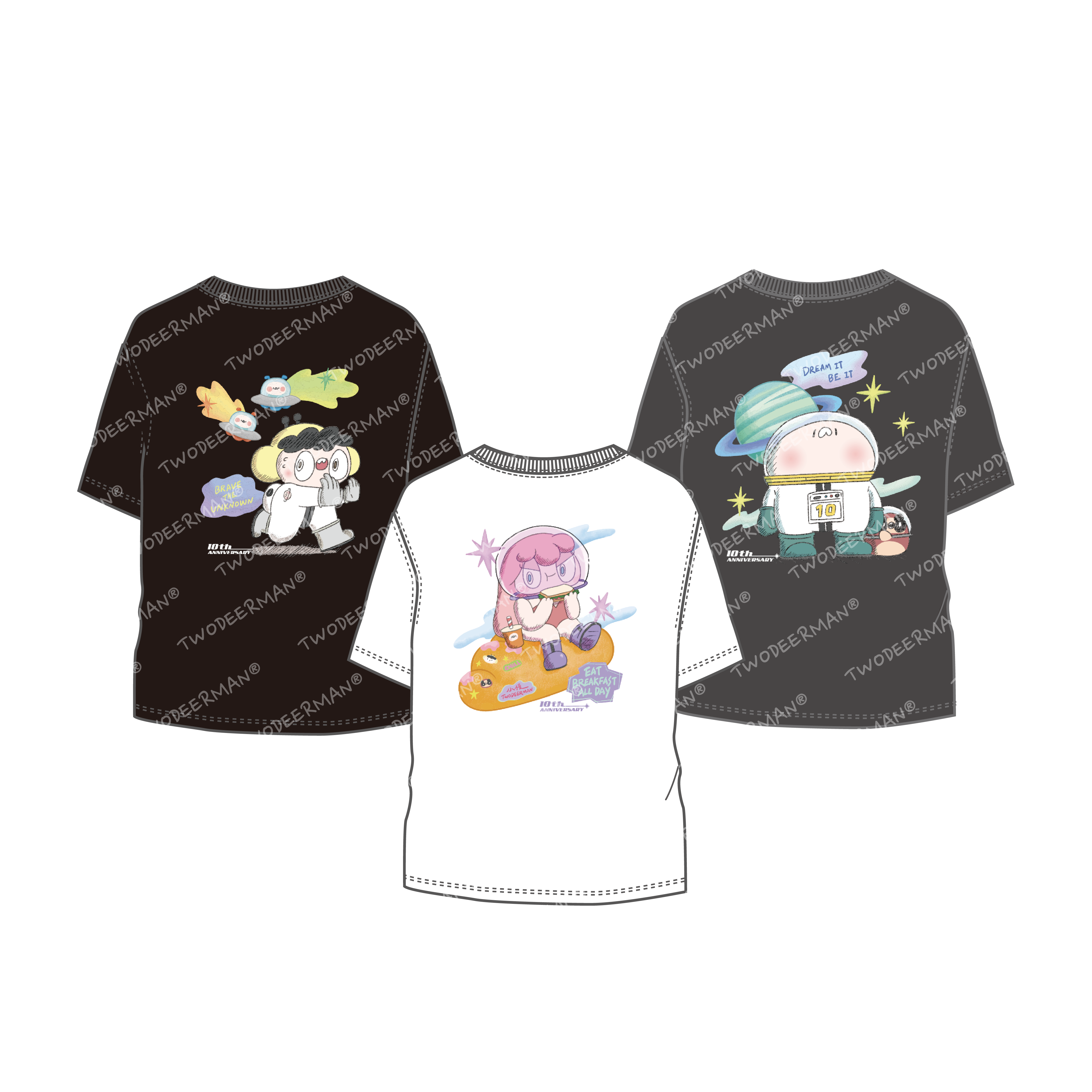 純棉落肩版十周年T-Shirt