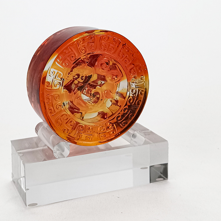 鹿港窯琉璃擺飾 - 龍騰四海 | 彩色水晶玻璃藝術品 (含鉛24%) | 中國祥瑞象徵 | 精美家居裝飾