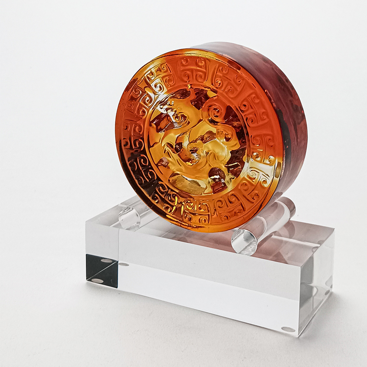 鹿港窯琉璃擺飾 - 龍騰四海 | 彩色水晶玻璃藝術品 (含鉛24%) | 中國祥瑞象徵 | 精美家居裝飾