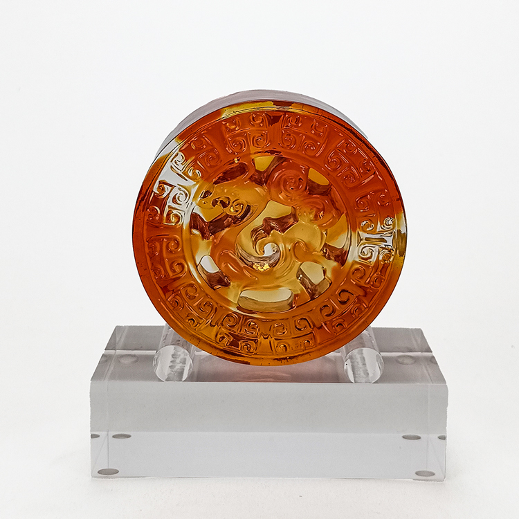 鹿港窯琉璃擺飾 - 龍騰四海 | 彩色水晶玻璃藝術品 (含鉛24%) | 中國祥瑞象徵 | 精美家居裝飾