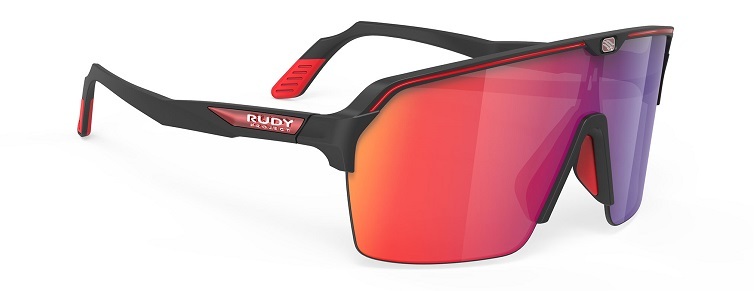 義大利Rudy Project SPINSHIELD AIR 太陽眼鏡 可配近視內視鏡/消光黑框紅鏡片BLACK MATTE