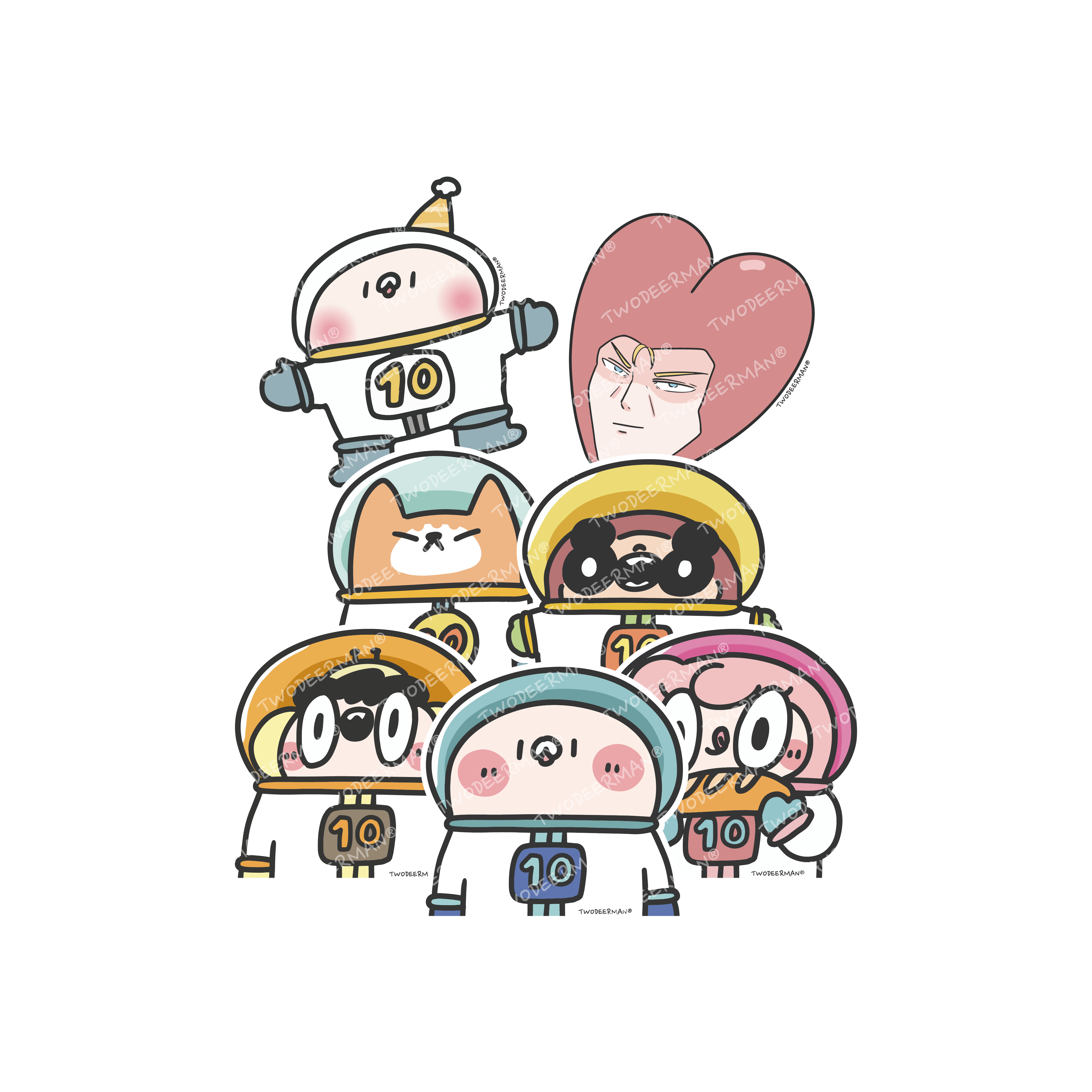 十周年白底防水貼紙