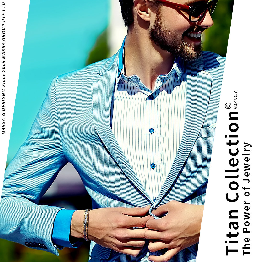 MASSA-G【玫瑰風華】純鈦能量手環(金屬鍺4顆)