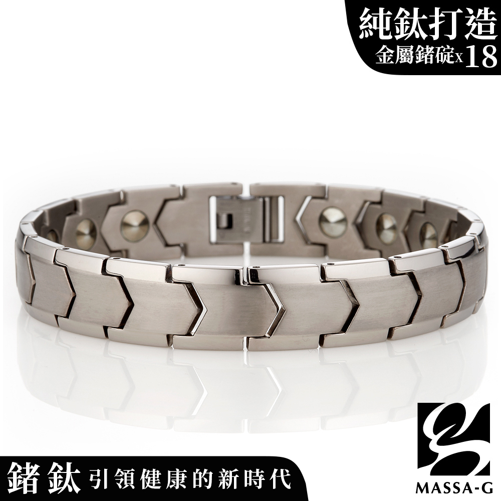 MASSA-G【Ouranos】烏拉諾斯 純鈦能量手環(全金屬鍺18顆)