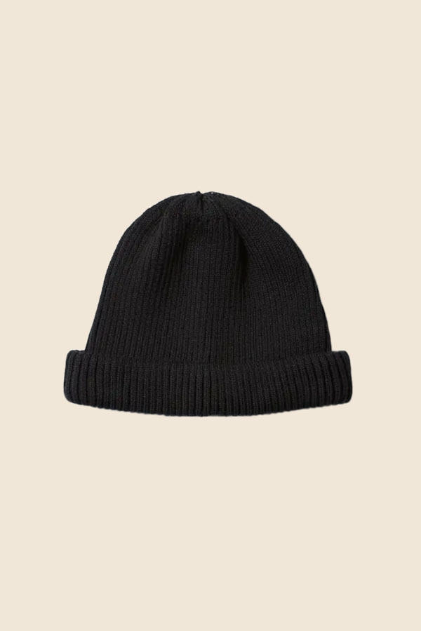 ROTOTO - R5021 棉質針織短版毛帽 （經典黑）