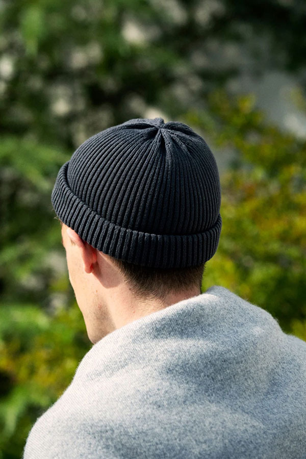 ROTOTO - R5021 棉質針織短版毛帽 （經典黑）