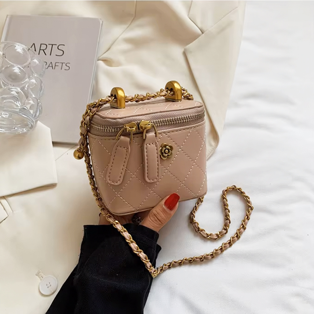 【Tory Barley 托里巴利】TRR-C008-1 迷你 菱格 卡其 鏈帶包-中