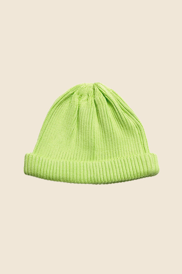 ROTOTO - R5021 棉質針織短版毛帽 （螢光綠）