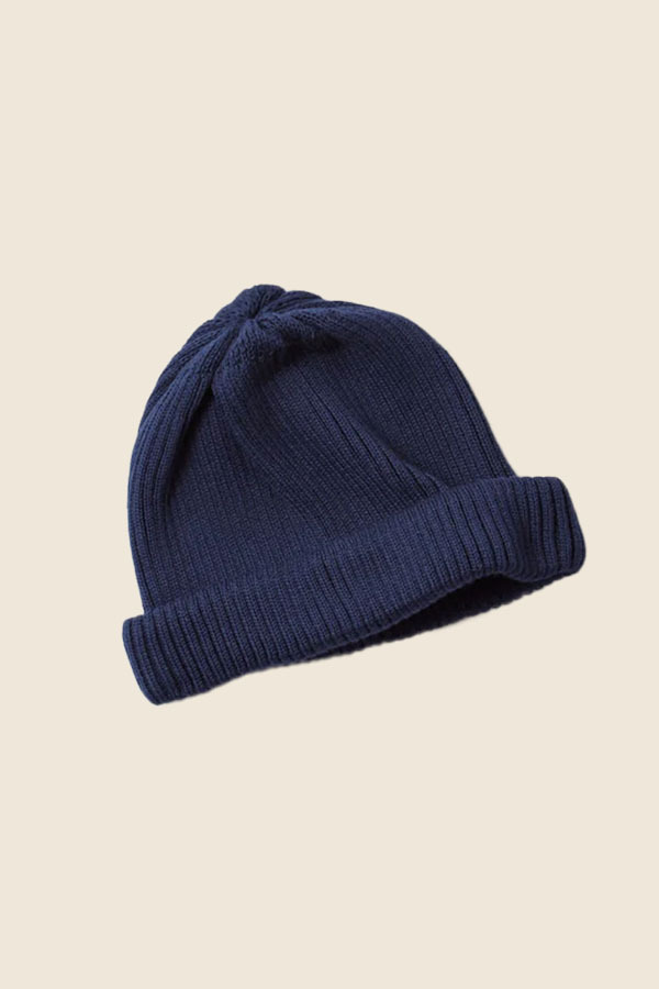 ROTOTO - R5021 棉質針織短版毛帽 （海軍藍）