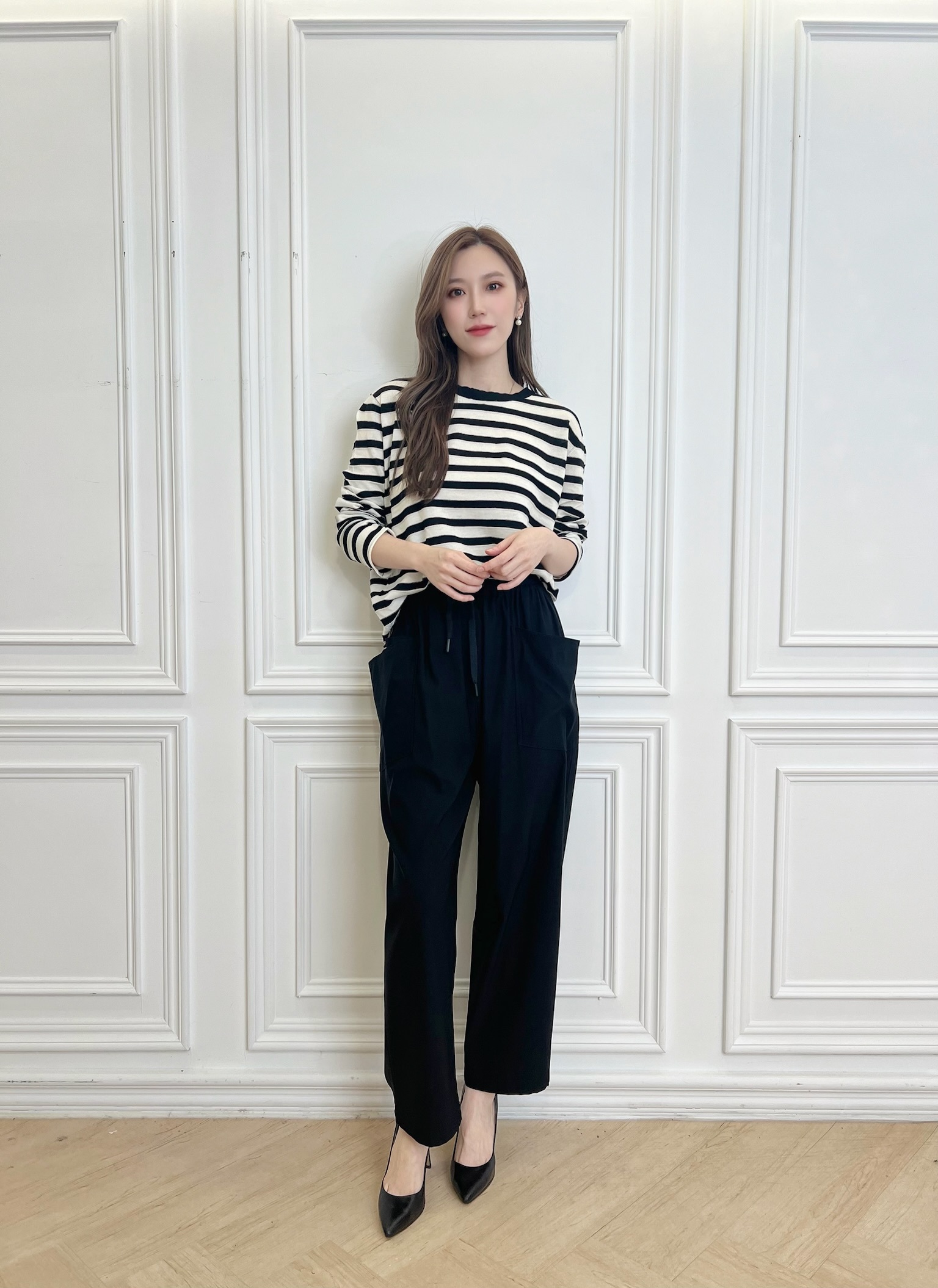 抽繩口袋繭型褲