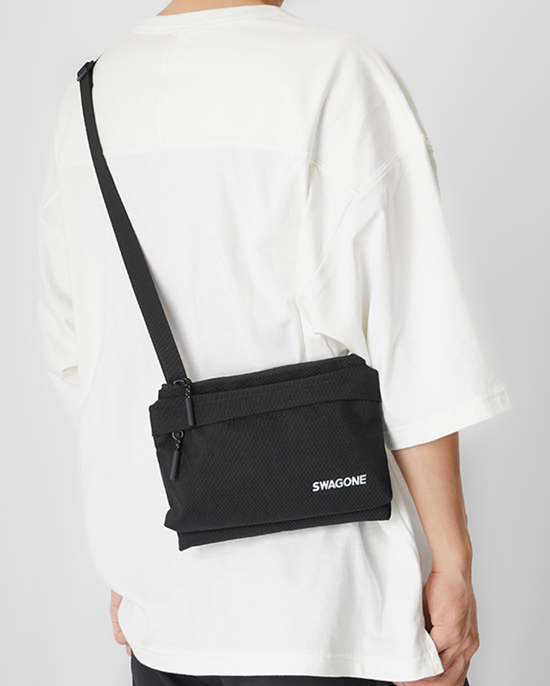 SWAGONE帆布斜背單肩工裝包