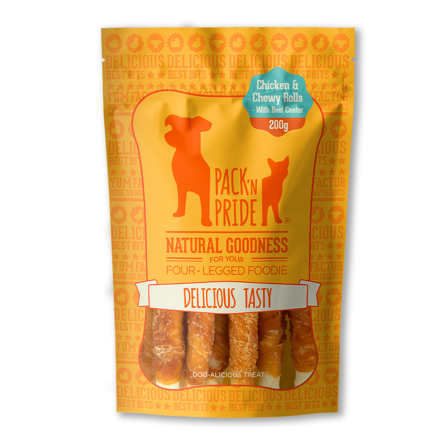 PNR90718- 夾心雞肉牛皮卷 (200g) 狗小食