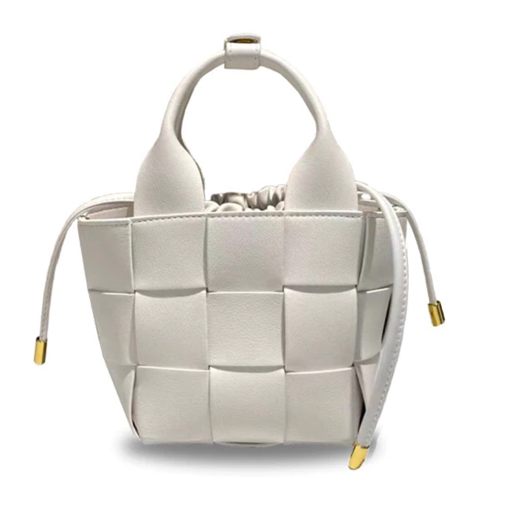 【Tory Barley 托里巴利】TRR-C042 編織 交織 白/咖 菜籃 水桶包-大