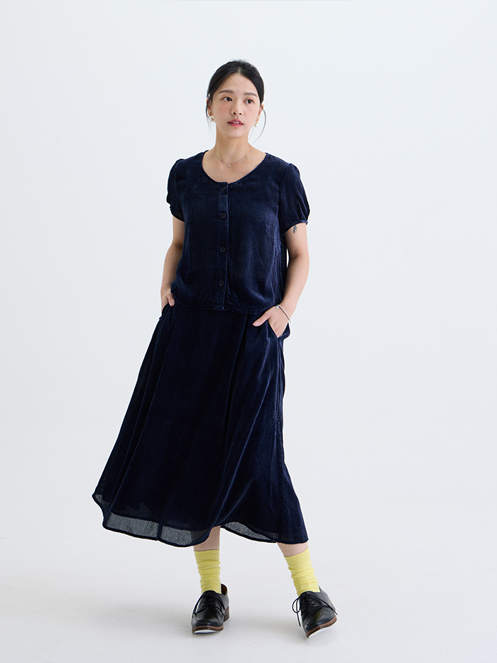 奧德莉絨圓擺裙-呢喃