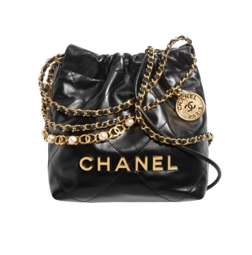 CHANEL 22 迷你手袋 小牛皮仿珍珠