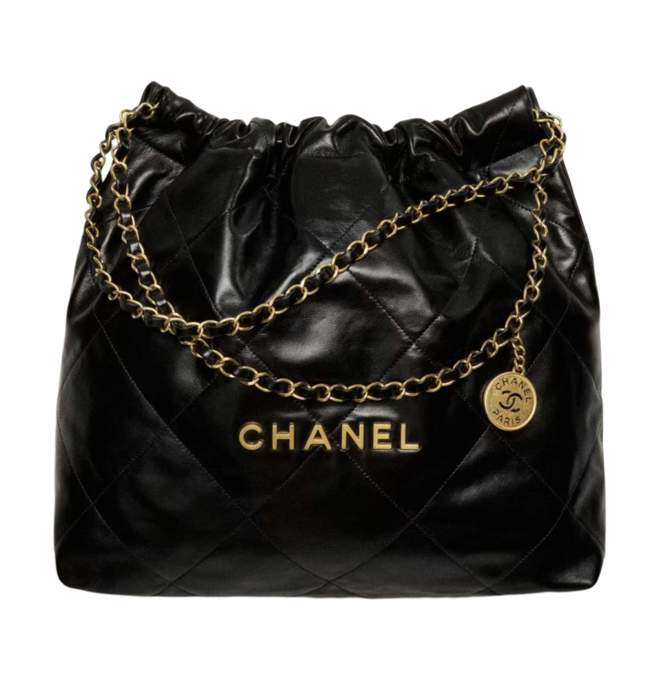 CHANEL 22 手袋 小牛皮和金色金屬