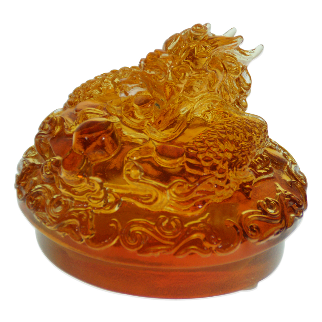 祥龍水晶琉璃文鎮｜開運文房藝術 繁榮富貴居家風水擺設