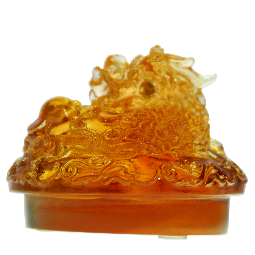 祥龍水晶琉璃文鎮｜開運文房藝術 繁榮富貴居家風水擺設