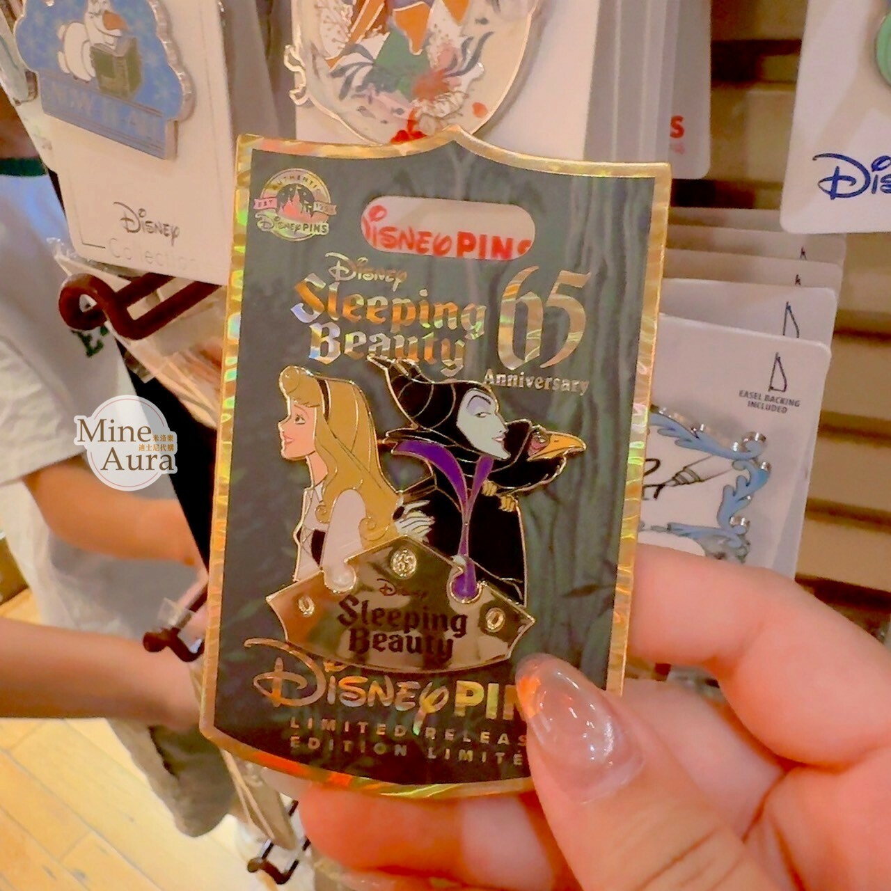 65周年限定 奧蘿兒公主 Aurora 黑魔女 梅菲瑟 Maleficent 造型 徽章 PIN 睡美人 Sleeping Beauty -香港迪士尼樂園