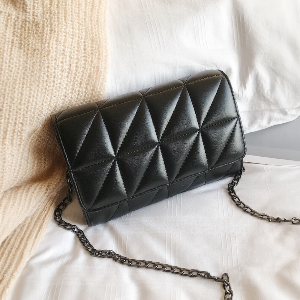 【Tory Barley 托里巴利】TRR-C019-1 亮面 黑色 直蓋鏈帶 斜跨包