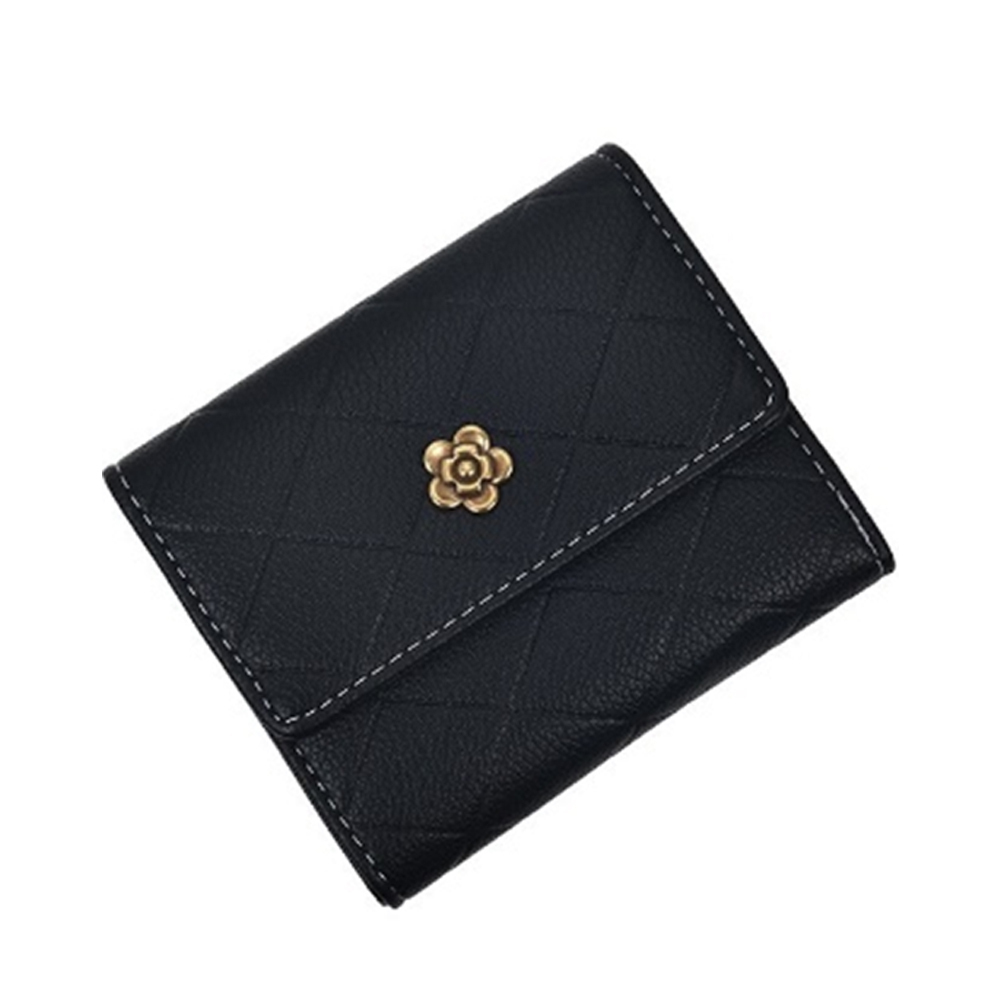 【Tory Barley 托里巴利】TRR-C020 黑色 太陽花 菱格 三折錢包-小