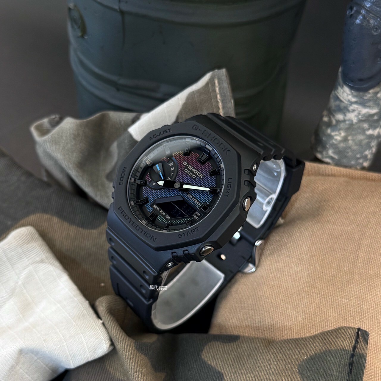 【G-SHOCK】彩虹磚牆系列八角錶殼2100系列電子錶 GA-2100RW-1A 45.4mm 現代鐘錶