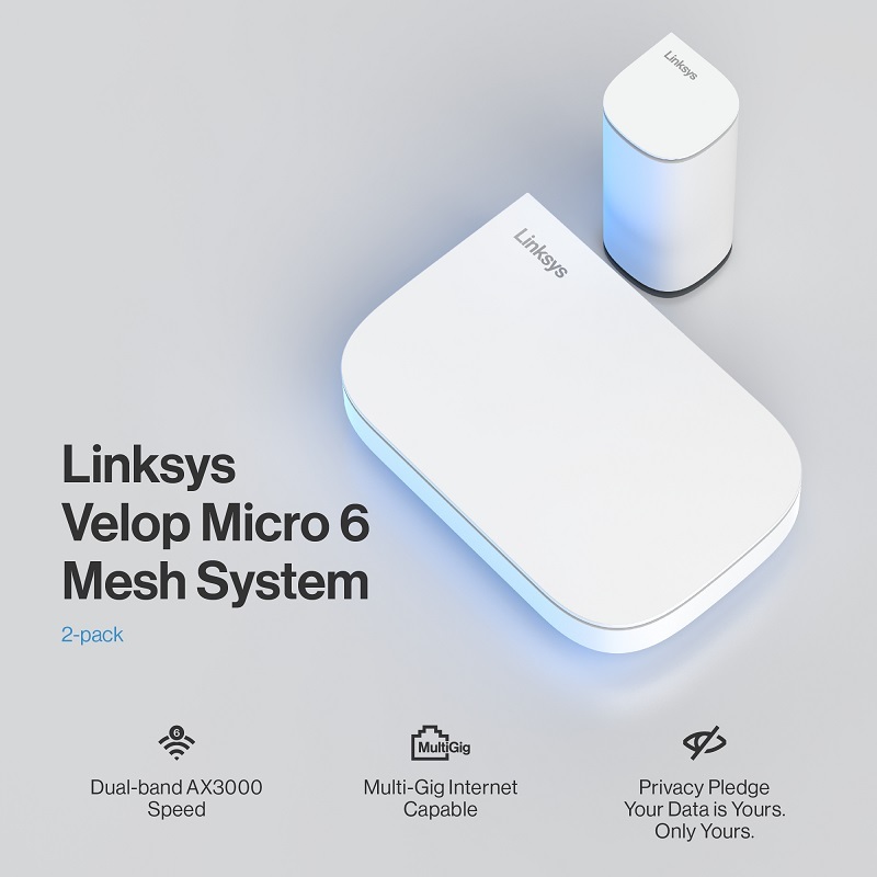 Linksys Velop Micro 6 LN11011201 AX3000 Mesh 套裝 (路由器+節點)