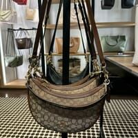 [S] COACH CO997 SIGNATURE JQ ARIA SHOULDER BAG,IM/KHAKI/SADDLE MULTI, 196395164660 (SCO940)