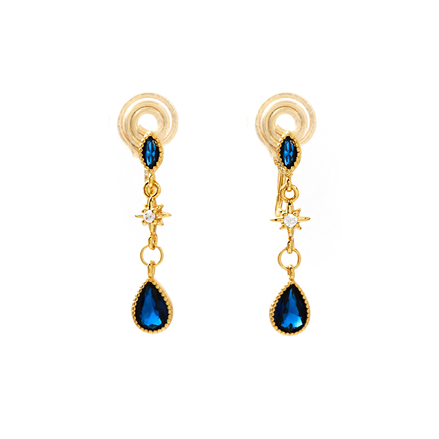 平價飾品,鍍18K金,垂墜耳環,夾式耳環